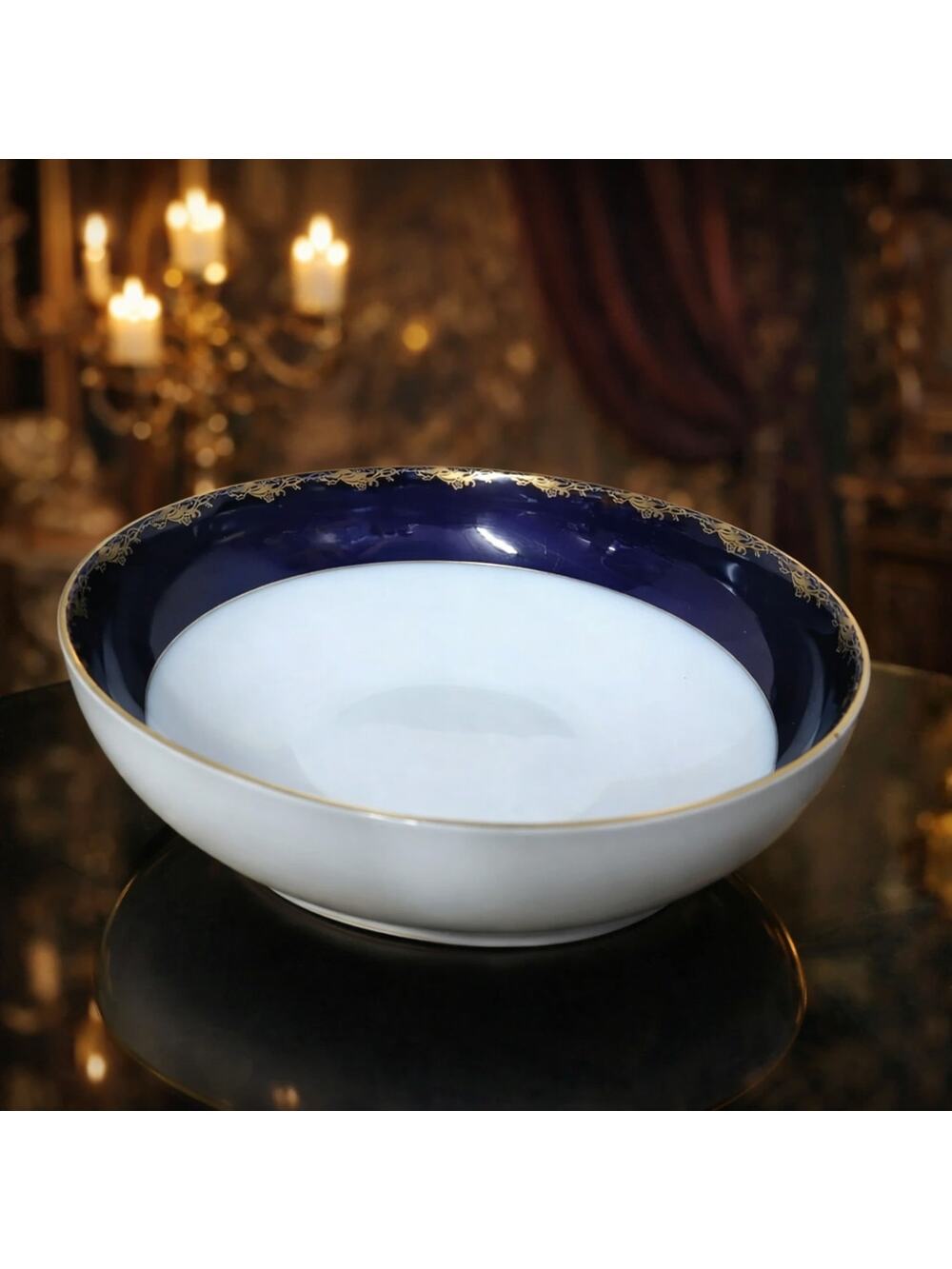 Rosenthal Classic Rose Cobalt Serving Bowl – Large 9.5" x 3.25" – Mint Condition